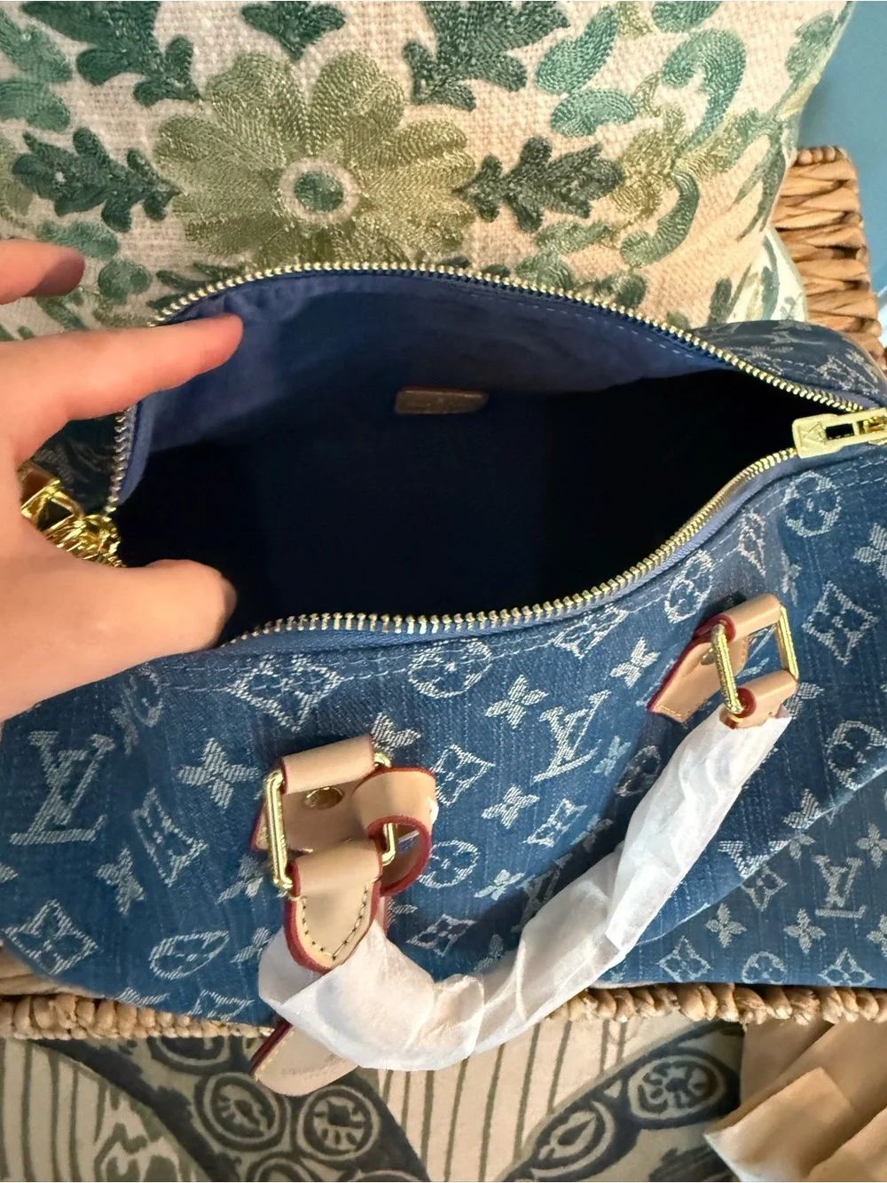 Denim bag & wallet set- see description